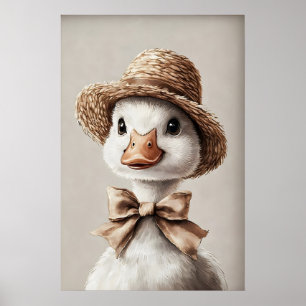 Oster-Gans in einem Hut mit einer Schleife Druck,  Poster
