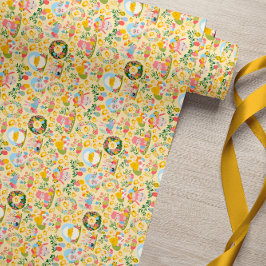 Oster-Garten-Gelb-Verpackungspapier Geschenkpapier