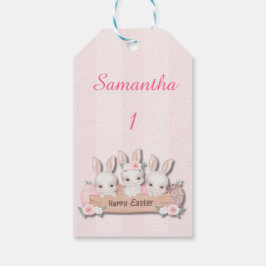 Oster-Geschenkanhänger - Kawaii-Kaninchen und Past Geschenkanhänger