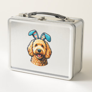 Oster-Goldendoodle-Hund mit Hasenohren, Ostern Metall Brotdose
