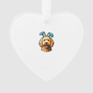 Oster-Goldendoodle-Hund mit Hasenohren, Ostern Ornament