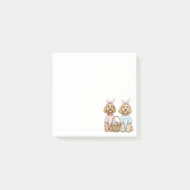 Oster-Goldendoodle-Hunde Post-it Klebezettel (Vorderseite)