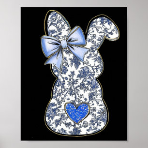 Oster-Hase mit Chinesischem Blumenmuster und süßer Poster
