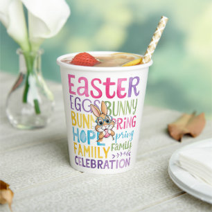 Oster-Hasen-Papierbecher, lustiger Osterhase Pappbecher