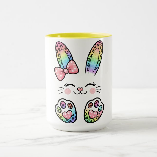 Oster-Hasen-Regenbogen Tasse (Zentrum)