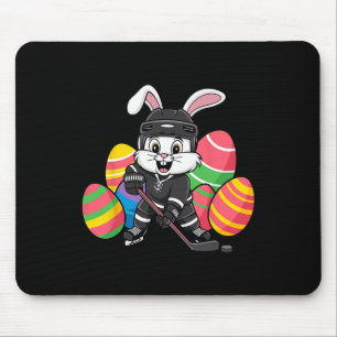 Oster-Hockey-Hase – Lustiges Eis-Sport-Design für Mousepad