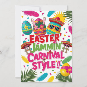 "Oster-Jammin'-Karneval" Pop-Up-Grußkarte Einladung