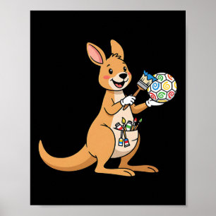 Oster-Känguru-Malerei Farbige Eier-Kunst für Kinde Poster