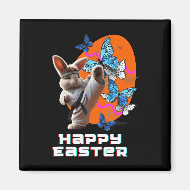 Oster-Karate-Hase  Magnet (Vorne)