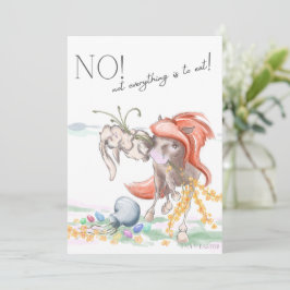 Oster Karte mit Pferd und Hase, lustige Tiere