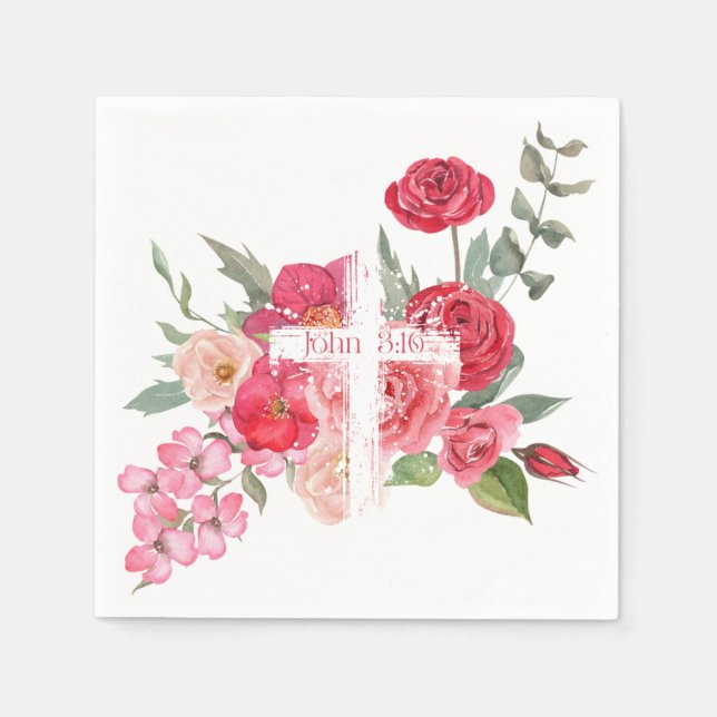 Oster/Kreuz/John3:16/Jesus Serviette (Vorderseite)