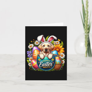 Oster Labrador Welpe Blumenkohl Osterbliche bunte  Karte