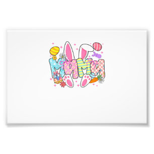 Oster-Mama-Hasenohren Coquette-Schleife Osterhase  Fotodruck