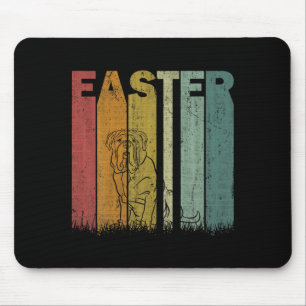 Oster-Mastiff-Hund Retro-Grafik Lustiges Ostern Mousepad