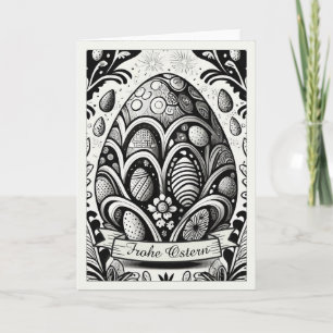 Oster-Motiv Monochrome Cartoon mit Ostereiern 1075 Karte