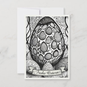 Oster Motiv monochrome Cartoon mit Ostereiern 2502