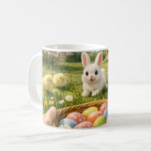 Oster-Mug mit Charme – Hase, Küken & Pastell-Eier