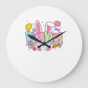 Oster-Nana-Hasenohren Coquette-Schleife Osterhase Große Wanduhr