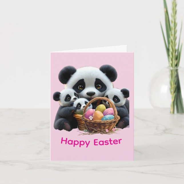 Oster-Panda-Bär Karte (Vorderseite)