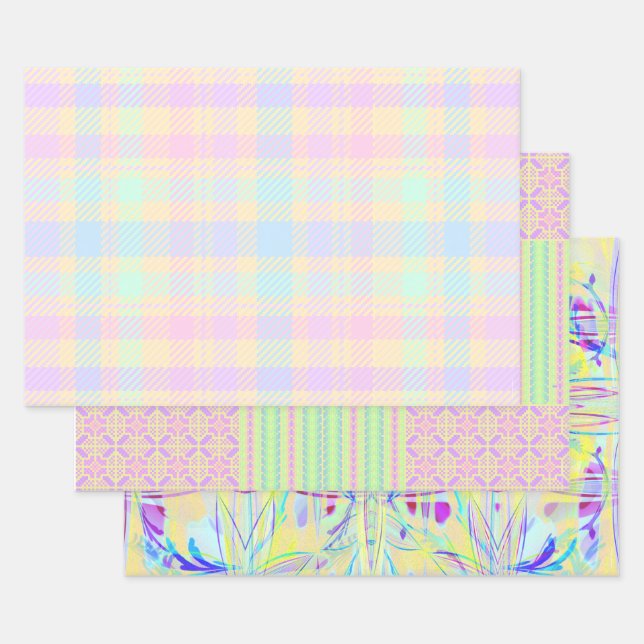 Oster-Pastell-Geschenkpapier - 3 Designs Geschenkpapier Set (Set)