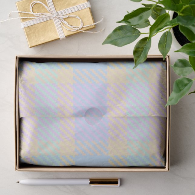 Oster-Pastell-Karopapier Seidenpapier (Geschenk)