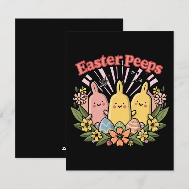 Oster-Peeps Feiertagskarte (Vorne/Hinten)
