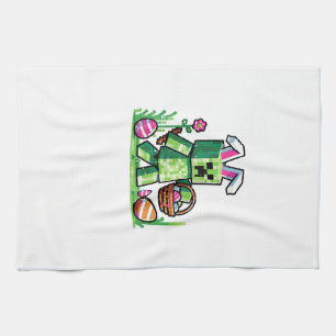 Oster-Pixel-Gaming-Hase-Eier-Jagd-Jungen-Kinder-Yo Geschirrtuch