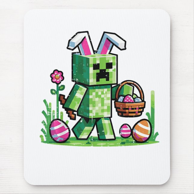 Oster-Pixel-Gaming-Hase-Eierjagd Mousepad (Vorne)