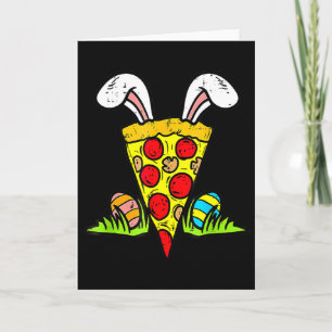 Oster-Pizza-Stück-Hasenohren Lustiger Snack Essen  Karte