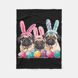 Oster-Pug-Hund Oster-Pug-Hund Hasenohren Osterei Fleecedecke