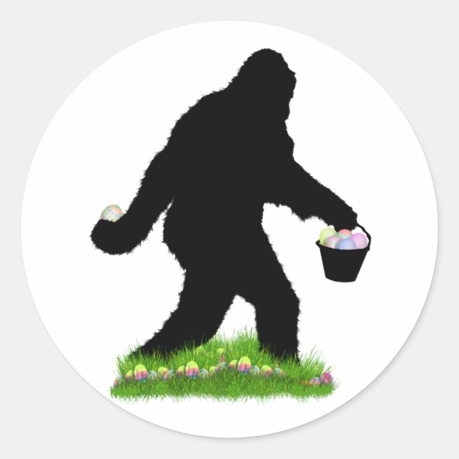 Oster-Sasquatch Runder Aufkleber (Vorderseite)