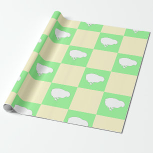 Oster-Schachbrettmuster mit Motiv weißes Küken Geschenkpapier