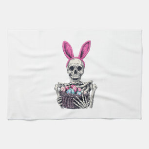 Oster-Schädel � Lustiger Bunny-Skelett Geschirrtuch