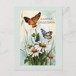 Oster-Schmetterlinge Postkarte im Vintage-Stil