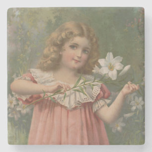 Oster-Schönheiten, Vintage-Illustration, 1898 Steinuntersetzer
