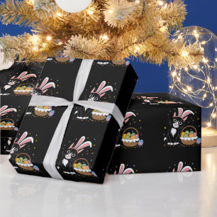 Oster-Schwarze-Katze Smoking-Hase Hasenohren Eier Geschenkpapier