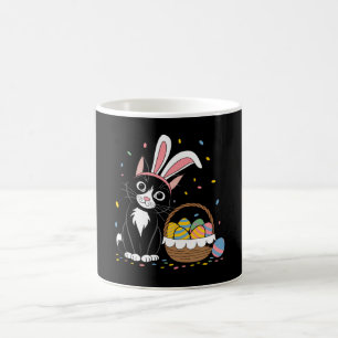 Oster-Schwarze Katze Smoking Kaninchen Hase Ohren Kaffeetasse