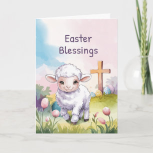 Oster-Segen für Kinder Christliches Lamm Kreuz Karte