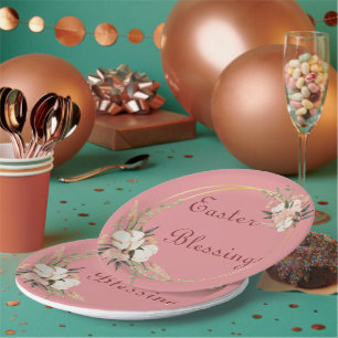 Oster-Segen Papier-Teller Blumengeschirr Pappteller