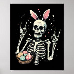 Oster-Skelett-Hase Rock Hand Rocker Jungen Kinder  Poster