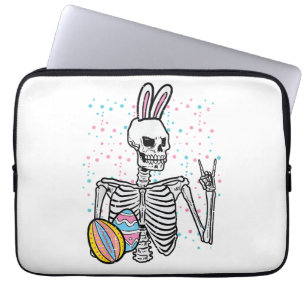 Oster-Skelett-Hasen-Felsen-Hand-Rocker-Jungen-Kids Laptopschutzhülle