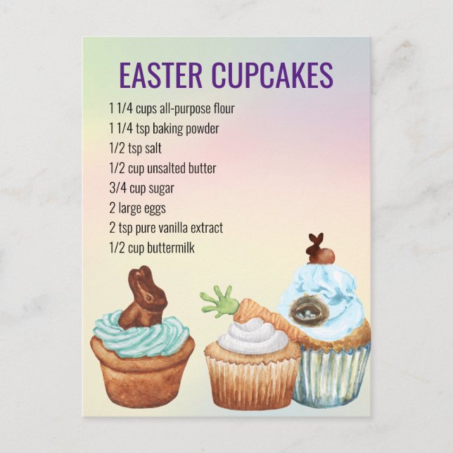 Oster Spring Cupcake Rezept   Postkarte (Vorderseite)