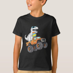 Oster Tag T Rex Dino Reitet Auf Einem Monstertruck T-Shirt