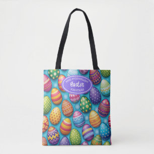 Oster-Tasche mit dekorierten bunten Eiern Tasche