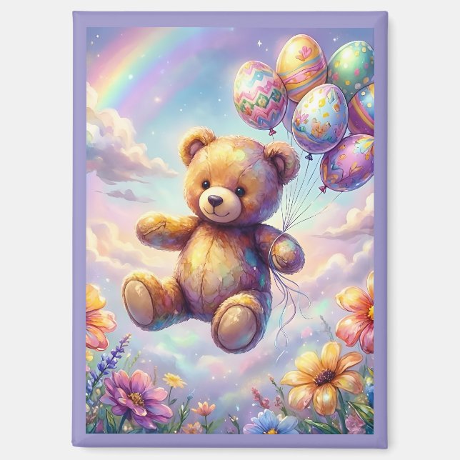 ~ OSTER-Teddy-Blumen-Eier ~  Magnet (Vorderseite)