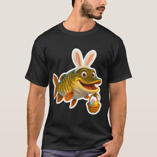 Oster-Tiger-Hecht T-Shirt (Vorderseite)