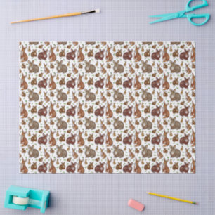 Oster-Tissue-Papier mit Kaninchen und Häschen Seidenpapier