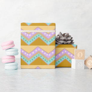 Oster-Wrap-Papier mit Pastell-Zickzack-Muster Geschenkpapier