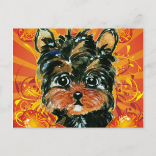 OSTER-YORKIE-POO FEIERTAGSPOSTKARTE