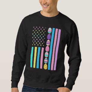 Osteramerikanische Flagge Outfit Ostereier Girl Vi Sweatshirt